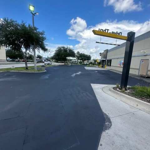 Newly paved commercial parking lot, project photo 22