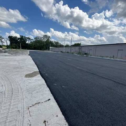 Newly paved commercial parking lot, project photo 62