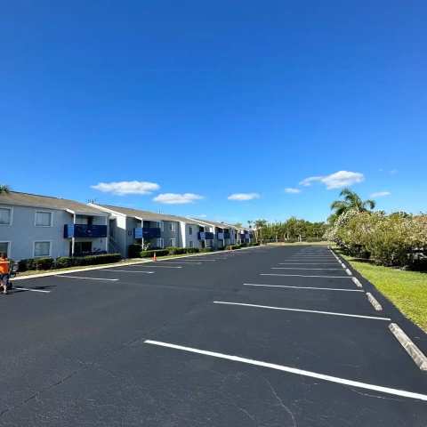 Newly paved commercial parking lot, project photo 17
