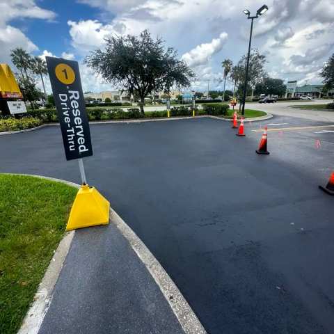 Newly paved commercial parking lot, project photo 27
