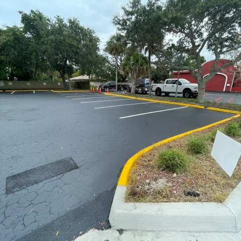 Newly paved commercial parking lot, project photo 5