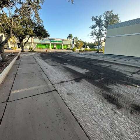 Newly paved commercial parking lot, project photo 32