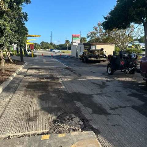 Newly paved commercial parking lot, project photo 34