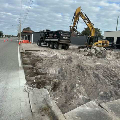 Newly paved commercial parking lot, project photo 42