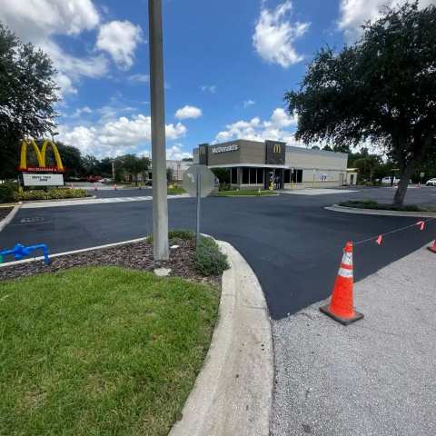 Newly paved commercial parking lot, project photo 25