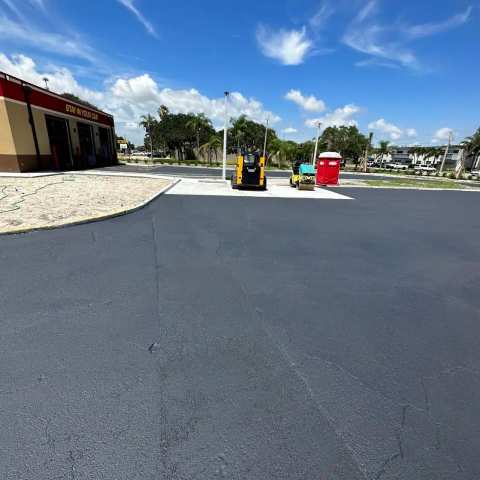 Newly paved commercial parking lot, project photo 7