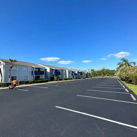 Newly paved commercial parking lot, project photo 14