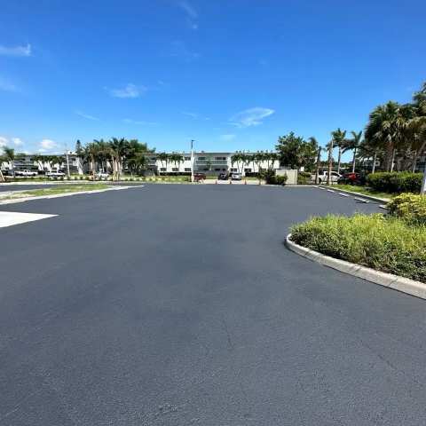 Newly paved commercial parking lot, project photo 8